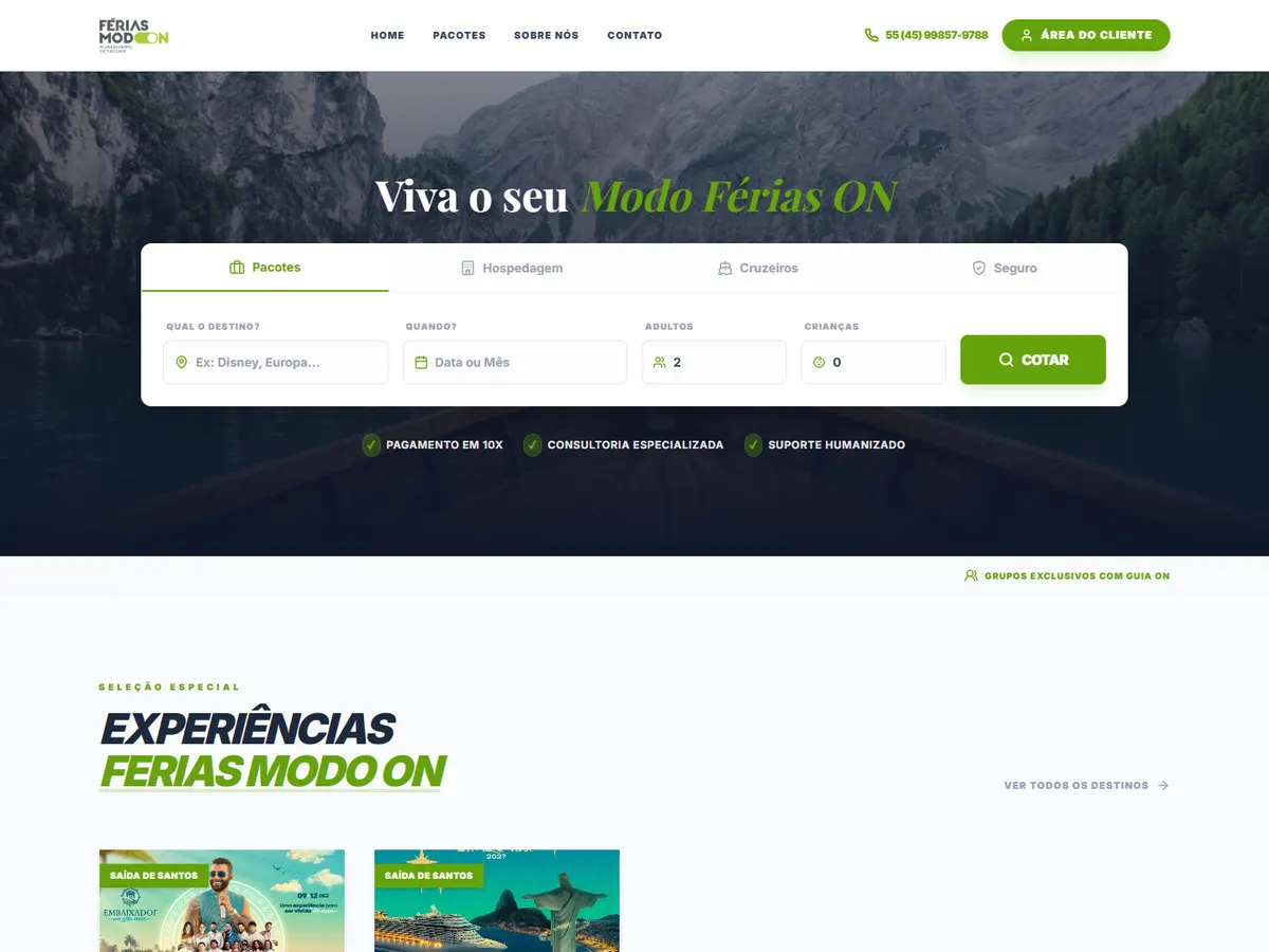 Site Férias Modo ON